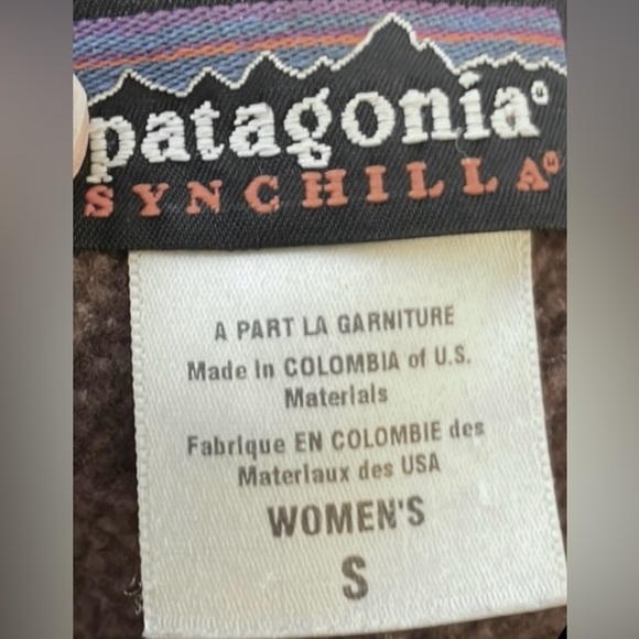 Patagonia fleece vest full zip chocolate brown color with black trim Size small - Picture 6 of 8